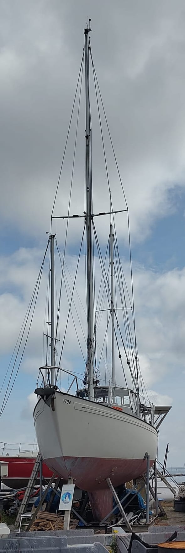 Our mast is up!!!!